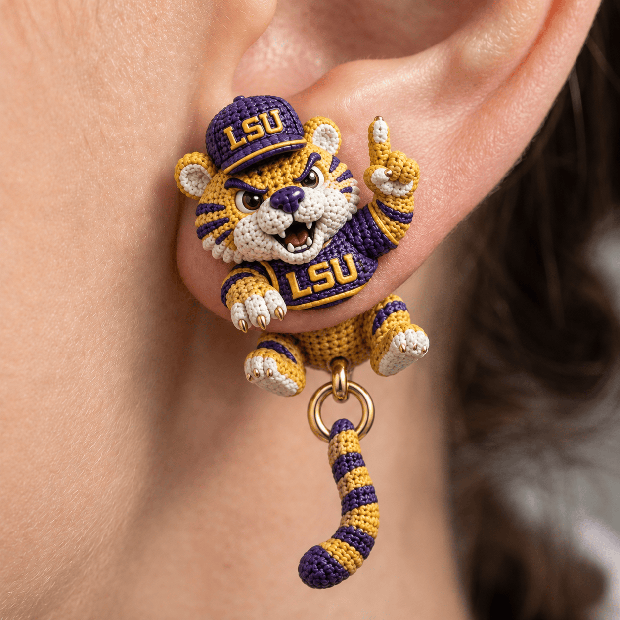 Premium LSU Dangle Earrings HQH