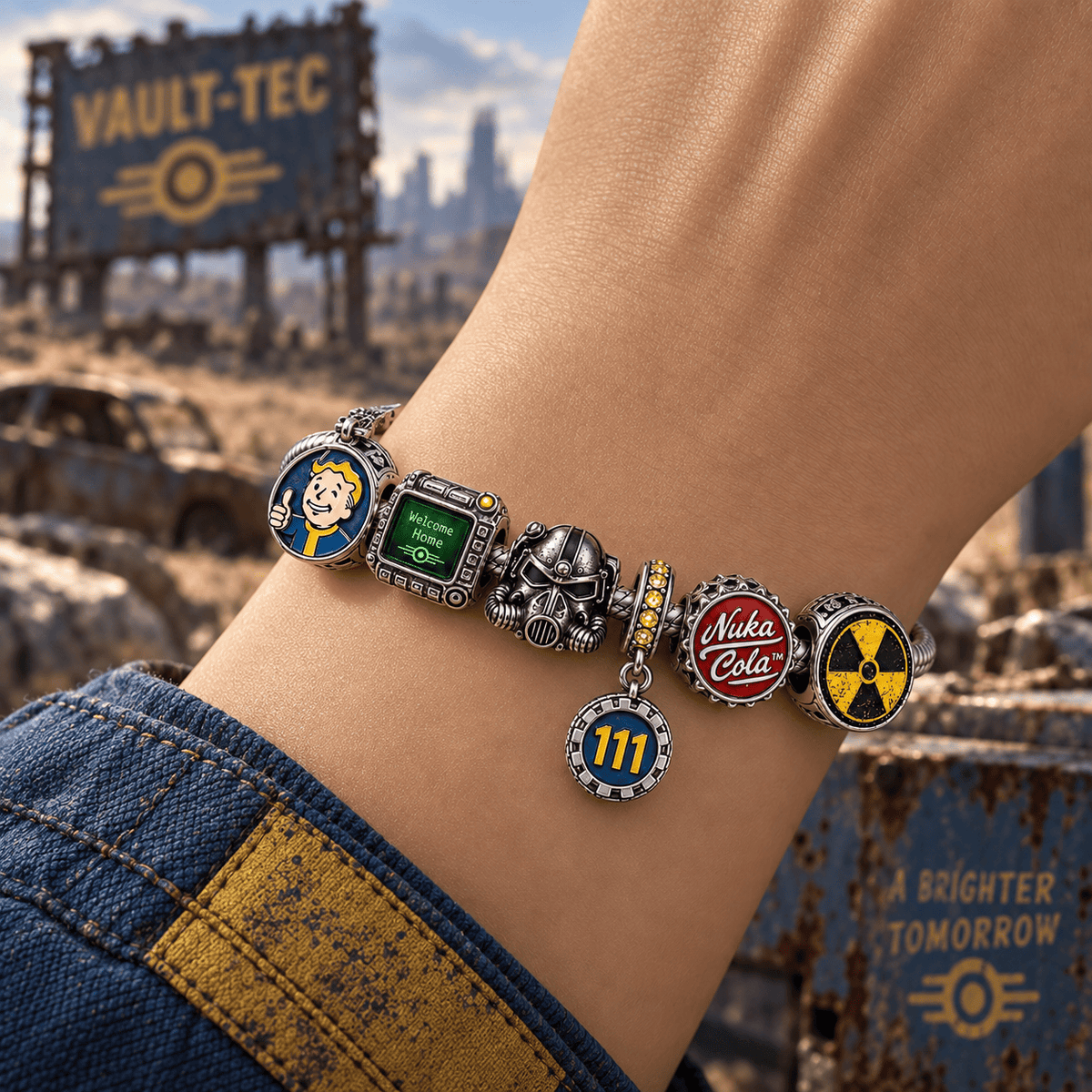 FOG Silver Charm Bracelet Set PTT