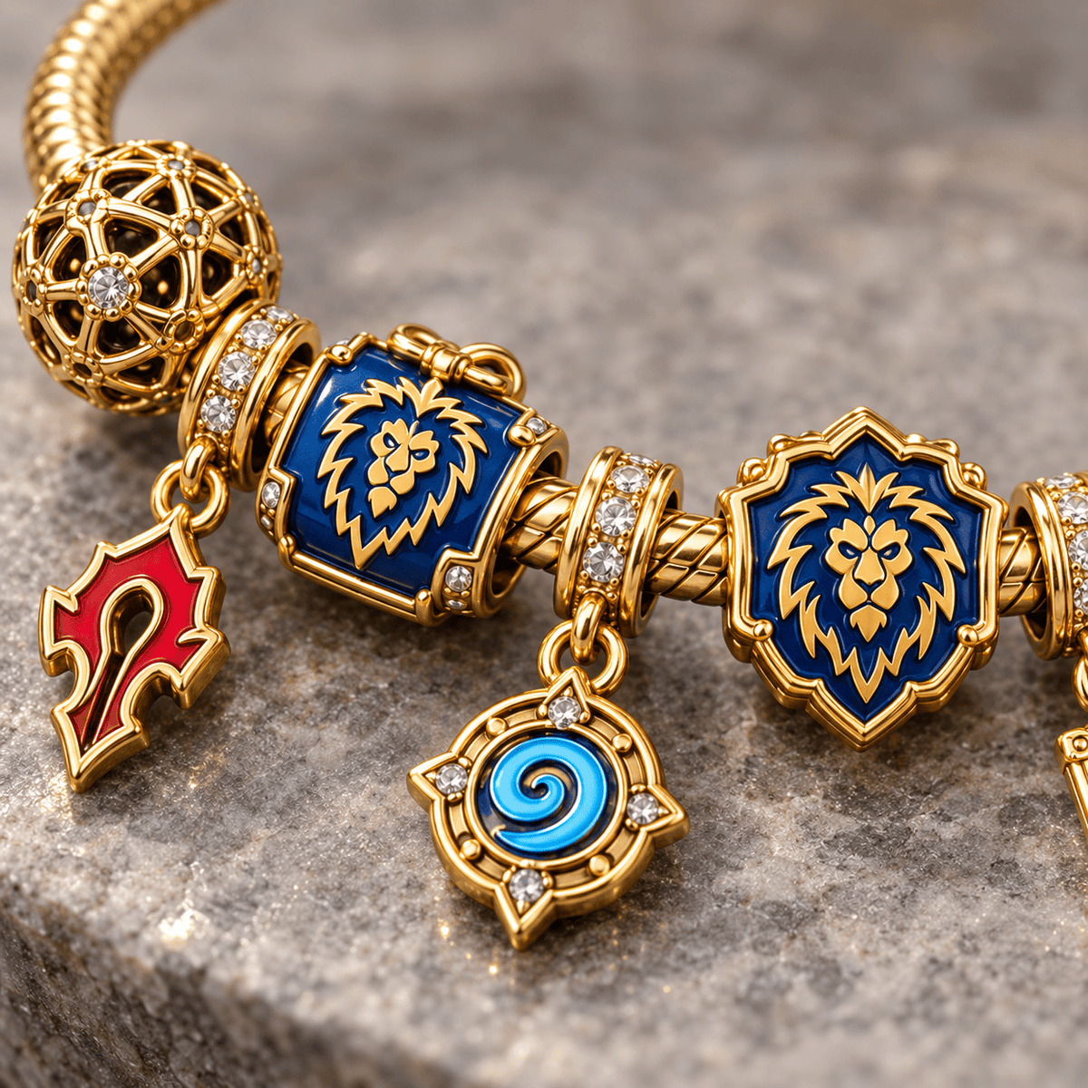 WWC Gold Charm Bracelet Set PTKL