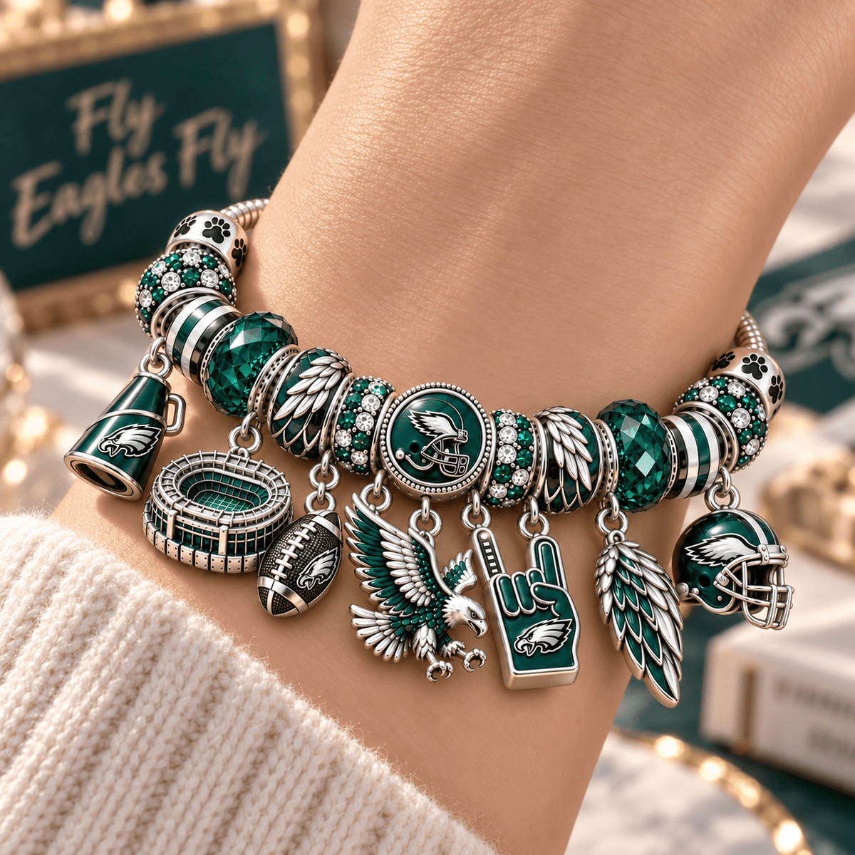 PLDE Silver Charm Bracelet Set NTTB