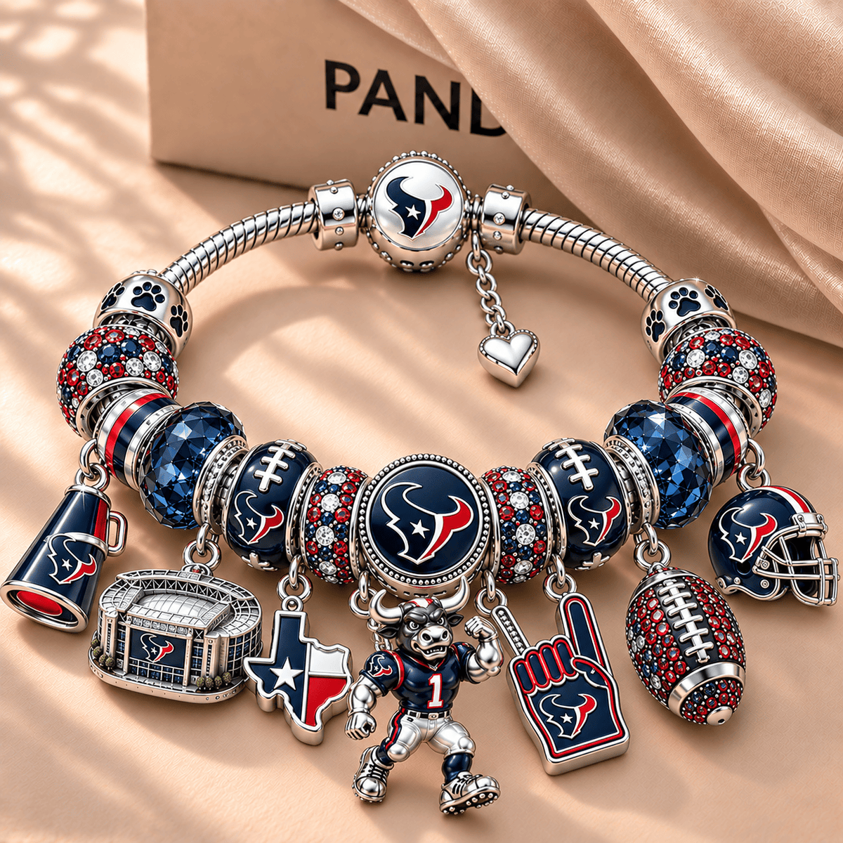 HTX Silver Charm Bracelet Set NTTB
