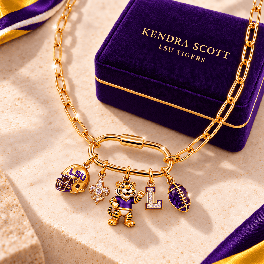 LSUT Solid Gold Chain with Diamond Pendant TMH