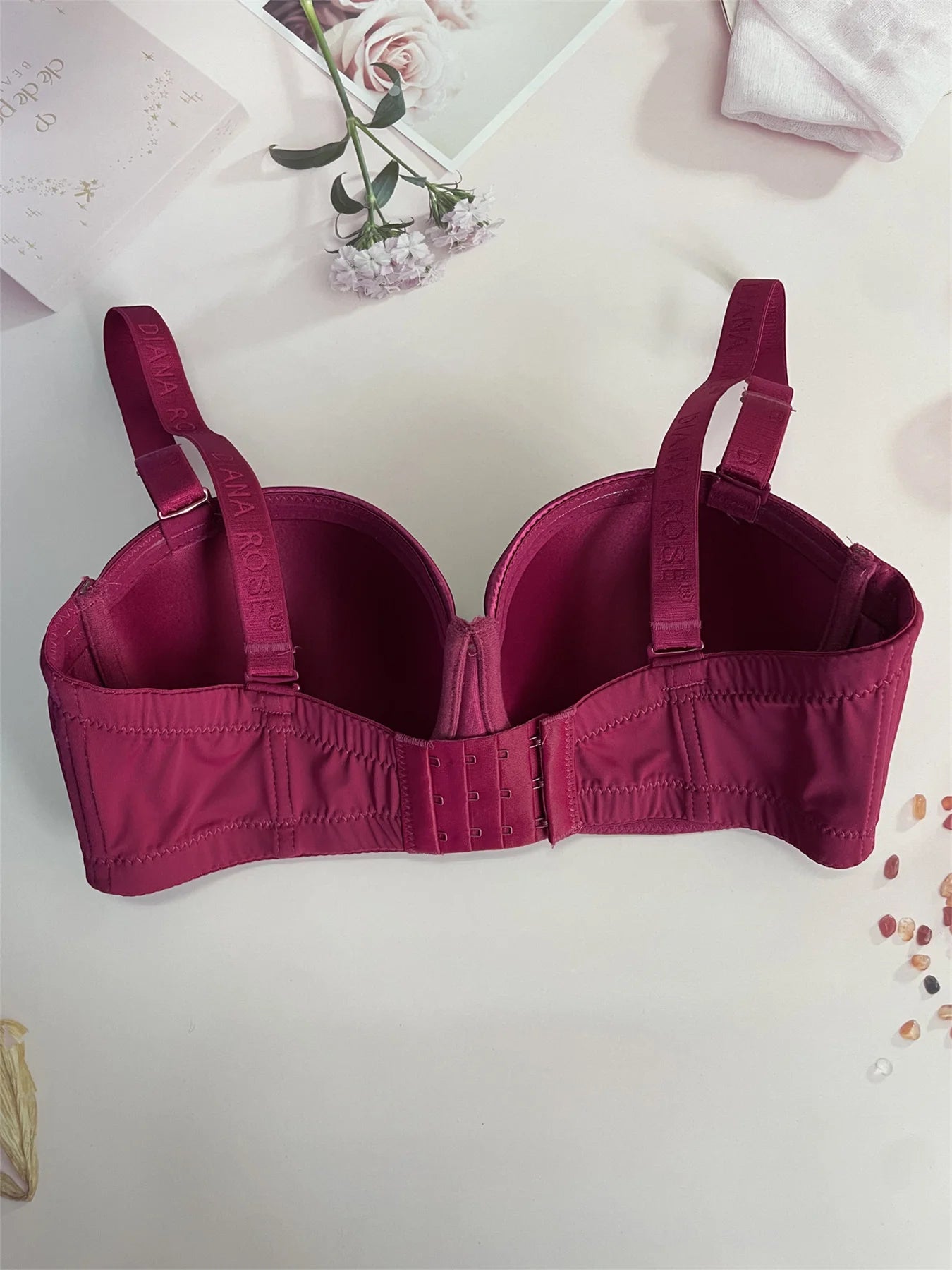 Diana Rose Push Up Bra For Women With steel ring big size D Cup Bra Lady's Underwear There is glue Prevent slipping and falling